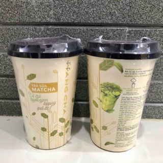 Ly Trà sữa Matcha  kèm trân châu  3Q magic ball