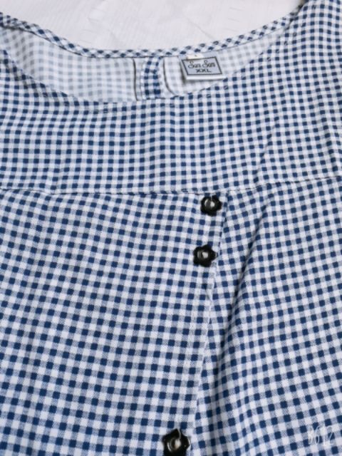 (Ảnh thật)Bộ lanh kẻ có đính cúc trang trí,bộ lanh mặc nhà tay xếp trẻ trung ,nữ tính | BigBuy360 - bigbuy360.vn