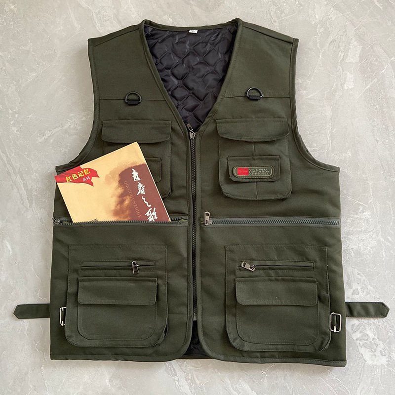 Áo khoác ghi lê bằng cotton lót nhung thời trang mùa đông cho nam