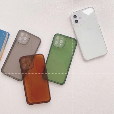 Ốp Điện Thoại tpu Trong Suốt Màu Xanh Lá/ Nâu/ Xanh Lá Cho Iphone 13 12 pro max 11 pro max xs max xr x 7 8 plus