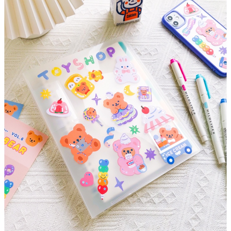 [Hàng mới về] Set Nhãn dán Sticker Gấu Brown Twinkle- Bear