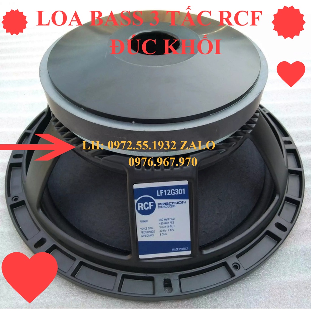 CỦ LOA BASS 3 TẤC RCF ĐÚC KHỐI TỪ 190 COIL 76 SIÊU CHẤT HÀNG NHẬP KHẨU- 2 CỦ