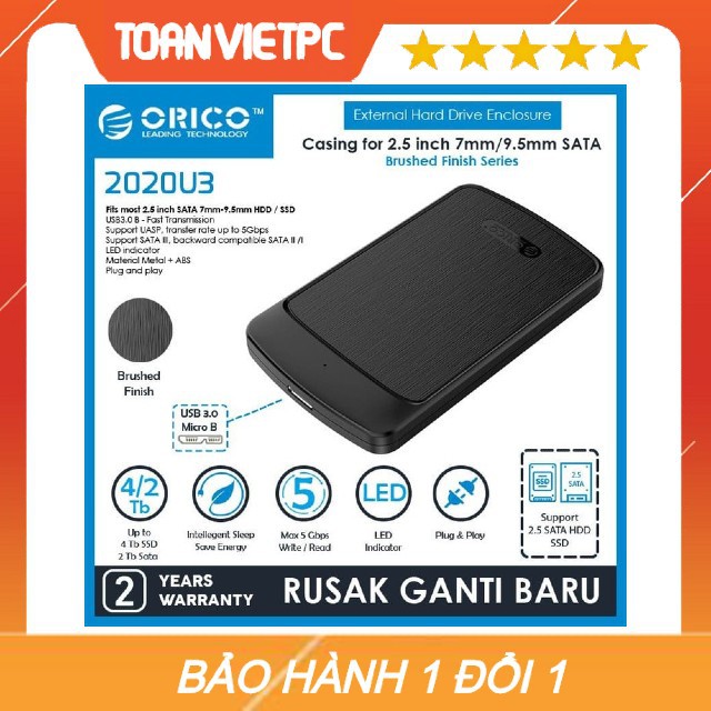 [Xả Kho] Box 2.5'' Orico 2020U3 Gắn Ổ Cứng Lưu Dữ Liệu Di Động Chuẩn 3.0 | BigBuy360 - bigbuy360.vn