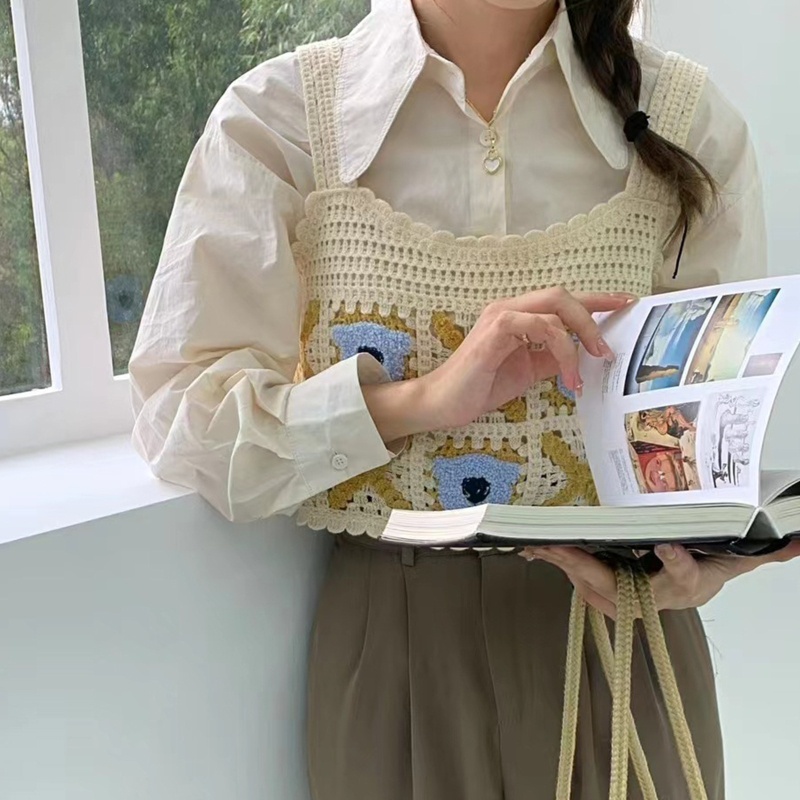 Áo Crop Top Không Tay Đan Dây Chéo Phong Cách Vintage Thời Trang Mùa Hè Dành Cho Nữ