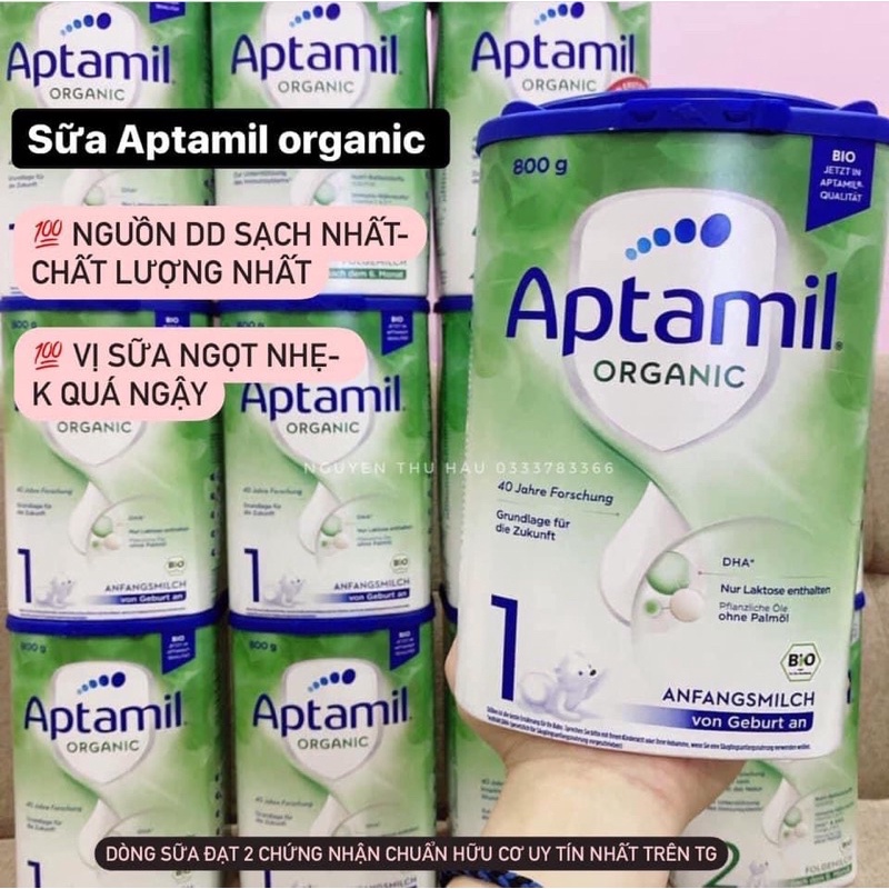 Sữa Aptamil Anh, Sữa Organic Hữu Cơ Hộp 800g Đủ Số 1 2 3 Hàng Bay Air Cargo Date Xa