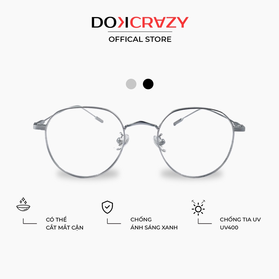 Gọng kính mắt tròn DOKCRAZY KARRY nam nữ thời trang chất liệu cao cấp