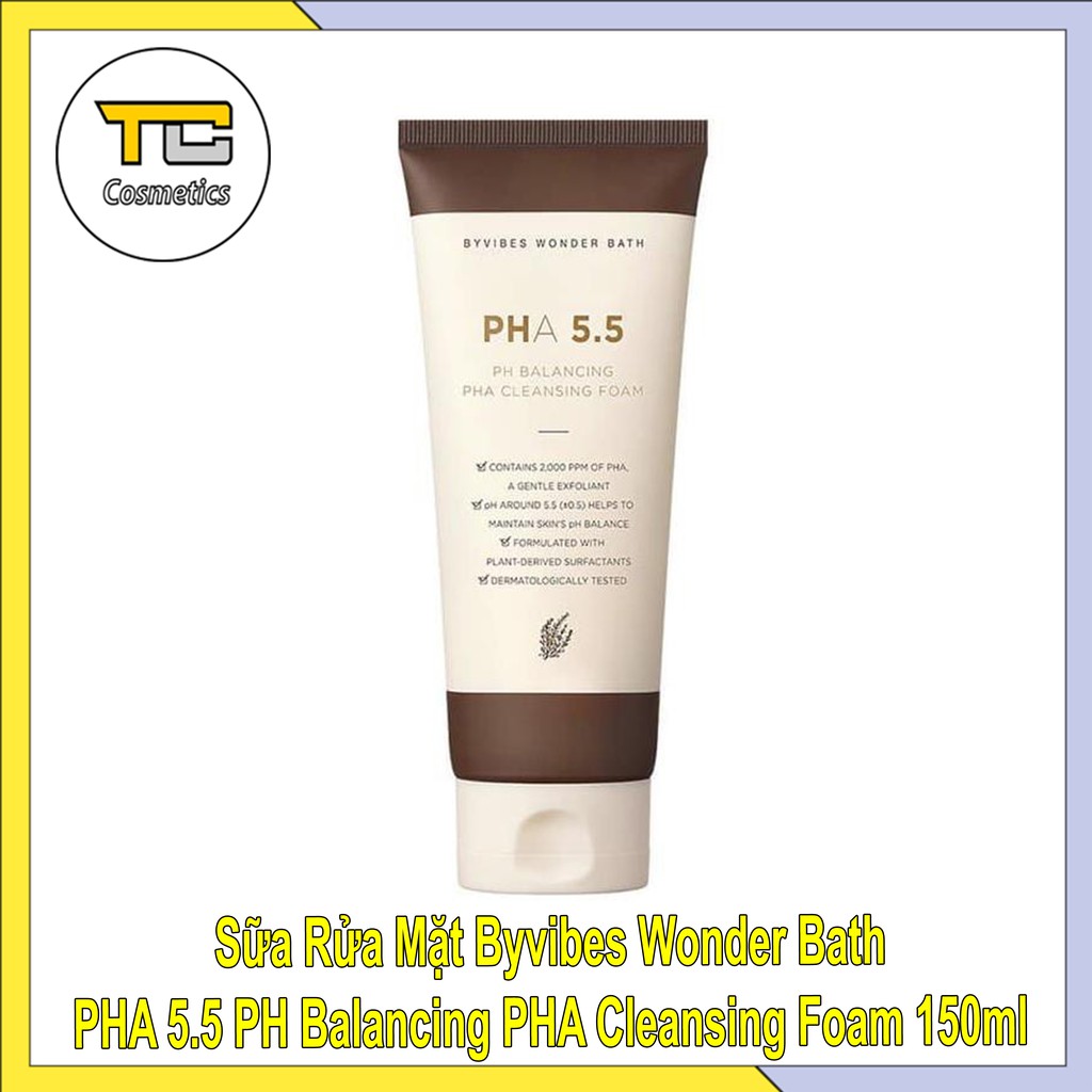 Sữa Rửa Mặt - Byvibes Wonder Bath PHA 5.5 PH Balancing PHA Cleansing Foam 150ml