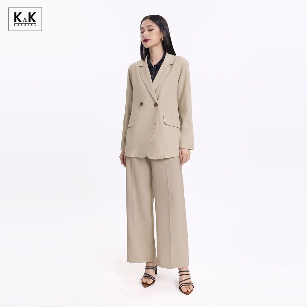 Áo Khoác Blazer 2 Túi K&amp;K Fashion AK10-30 Tay Dài Chất Liệu Cotton Hàn