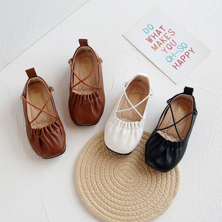 [Xả Kho] Giày búp bê bé gái phong cách Hàn Quốc, da mềm đế chống trơn cho bé