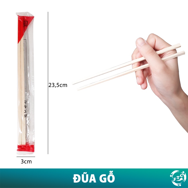 Set 50 bộ combo đũa thìa khăn giấy tăm FTC  hàng cao cấp chất lượng cao