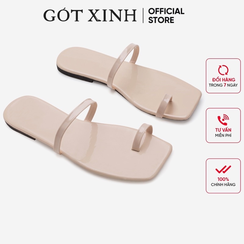 Dép quai xỏ ngón nữ GÓT XINH D39 đế bệt xinh xắn