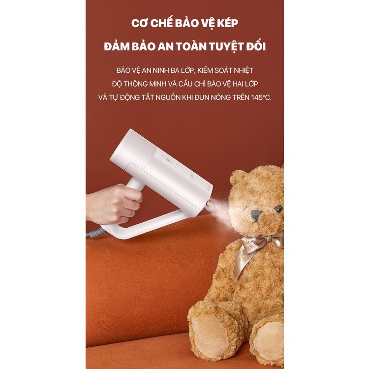 Bàn là hơi nước cầm tay XIAOMI HS100 nhỏ gọn, tiện lợi, là phẳng mọi loại quần áo, công suất 1000W
