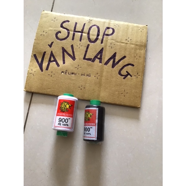 Chỉ may màu trắng / đen - chỉ may cuộn nhỏ 900mét