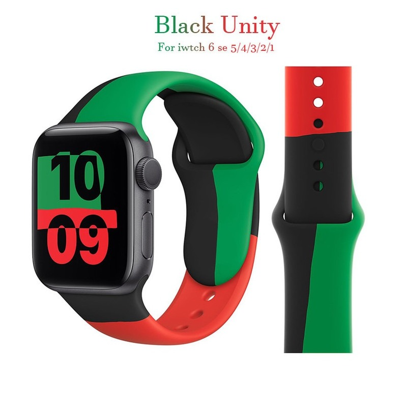 Dây đeo silicone phong cách thể thao thích hợp cho Apple Watch dòng Se 6 5 4 3 2 1 38mm 42mm
