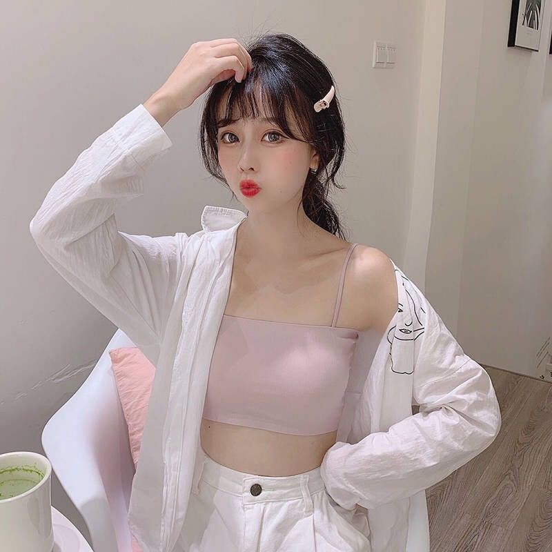 (Hàng Mới Về) Áo Lót Lụa Lạnh Không Gọng Phong Cách Hàn Quốc Cho Nữ