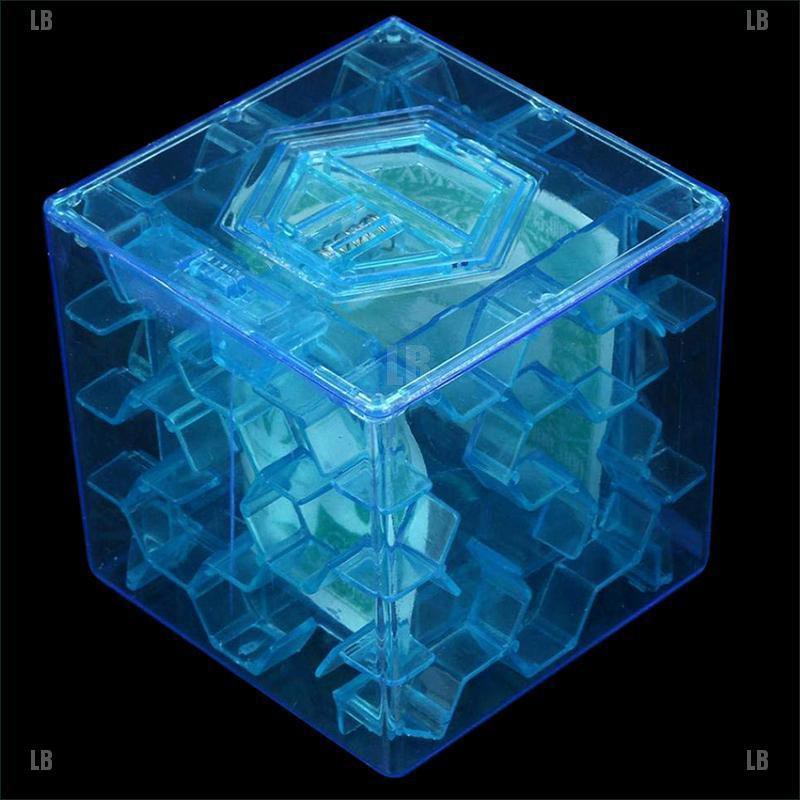 LB*3D Cube puzzle money maze bank saving coin collection case box fun brain game