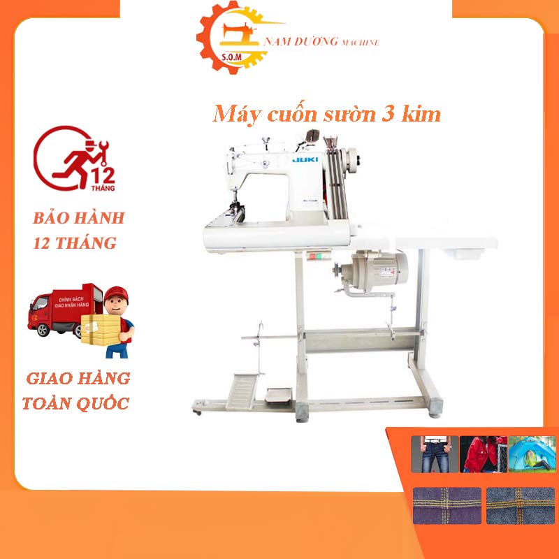 Máy cuốn sườn 3 kim Juki may quần jean