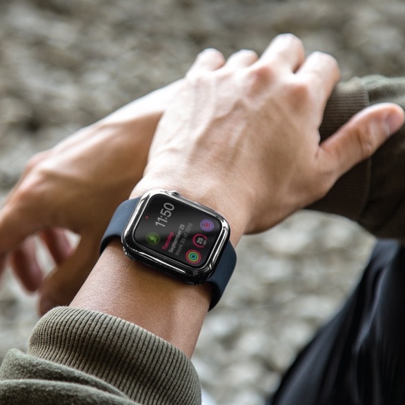 Ốp Apple Watch UNIQ Garde Hybrid Bảo Vệ Màn Hình Apple Watch Series 1,2,3,4,5,6,7/ SE  Màu Xám Khói