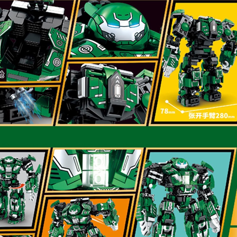 Đồ chơi Lắp Ráp Siêu anh hùng Hulkbuster MK26, LY76030 Marvel Ironman, Xếp hình thông minh