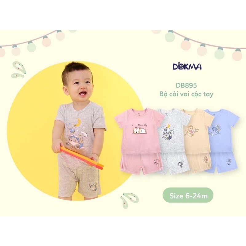 Bộ bé trai bé gái cộc tay dokma 3 -24 tháng