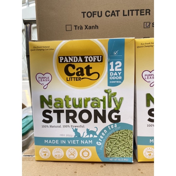 Cát Panda tofu cát đậu nành Naturaily strong 6L