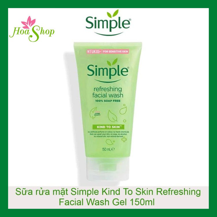 Sữa Rửa Mặt Simple Gel Kind To Skin Refreshing Facial Wash Gel 150ml. | BigBuy360 - bigbuy360.vn