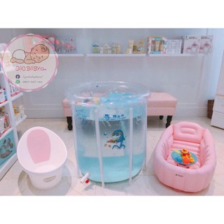 Bể bơi cho bé, bể bơi tắm thành cao gấp gon Dolphin - Umoo