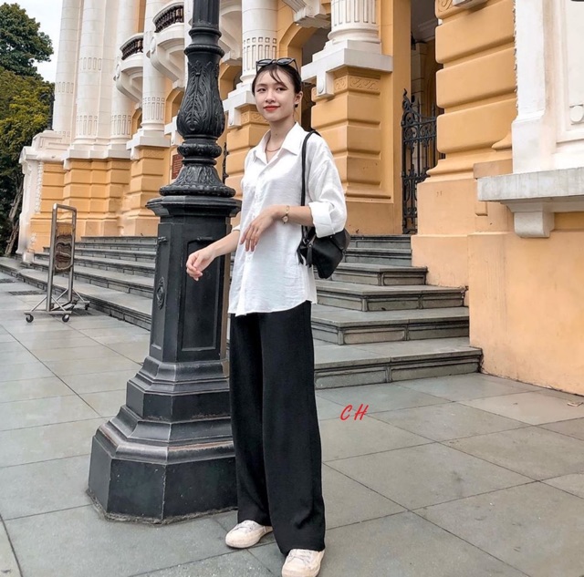 Sét sơ mi Trơn quần ống xuông COP895