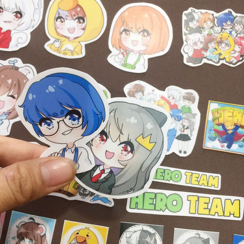 Sticker / Hình dán Hero Team (Combo 10-50 sticker , random)