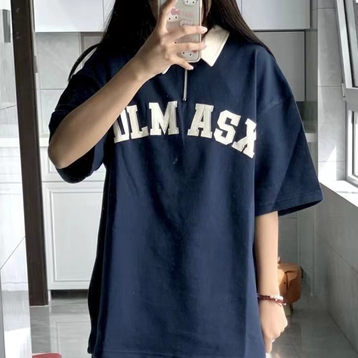 Áo polo Ngắn Tay Form Rộng Phong Cách Hàn Quốc Dành Cho Nữ