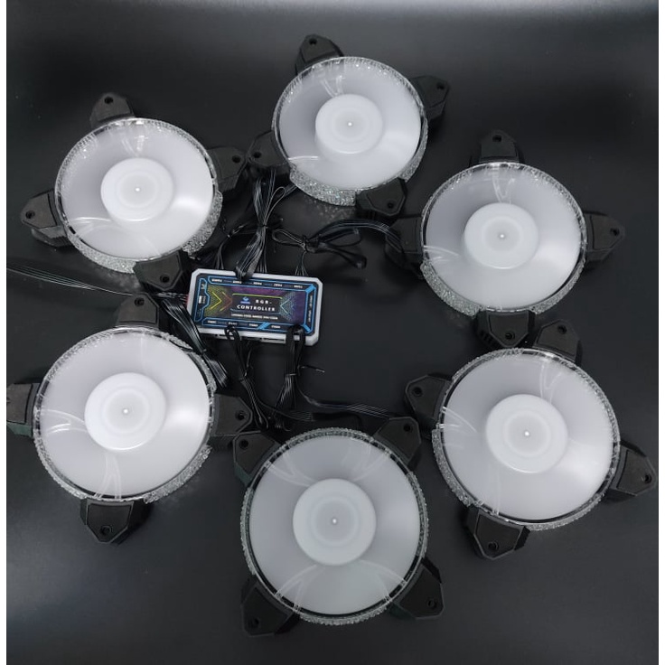 Quạt Tản Nhiệt Diamond D2 Black 12cm Fan Led RGB Đồng Bộ Màu Hub Coolmoon, Hub Sync Mainboard