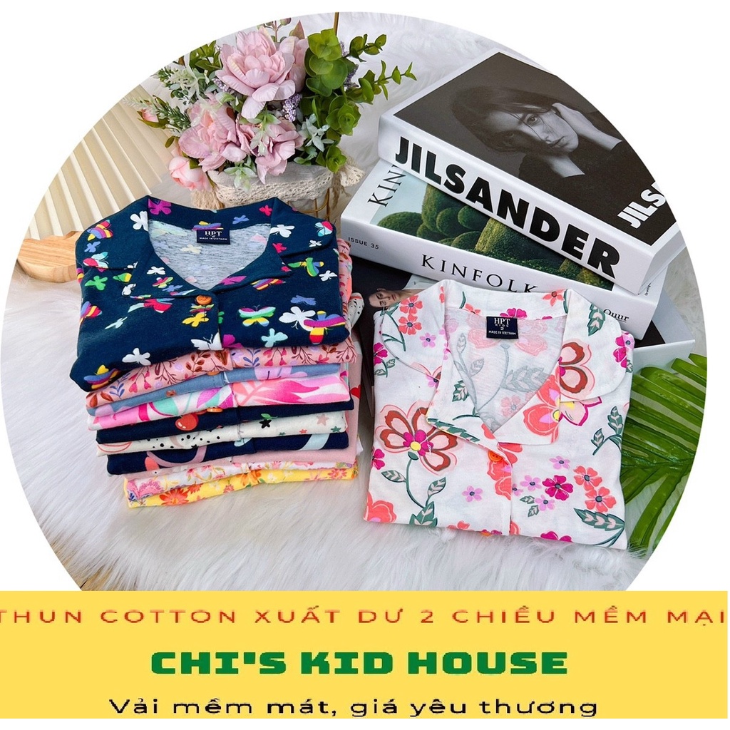ĐỒ BỘ DÀI TAY/ PYJAMA THUN COTTON 2 CHIỀU XUẤT DƯ  CHO BÉ MẶC NGỦ 9-25KG