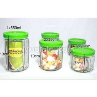 Bộ  gia vị 5 món thủy tinh