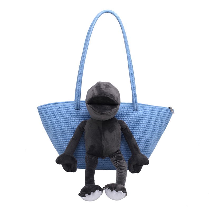 Túi Đeo Vai Cỡ Lớn Bằng Sợi Rơm Hình Ếch Dệt Tay Tùy Chỉnh Mới Cho Nữ