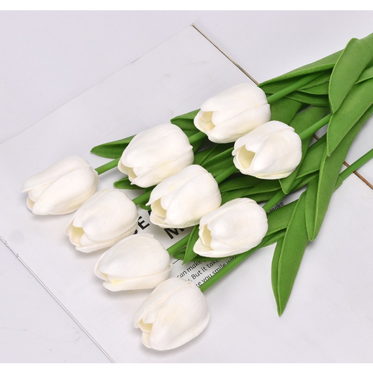 Hoa tulip giả bằng PU cao cấp dùng trang trí đẹp mắt jp7