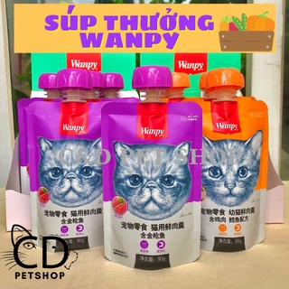 Súp thưởng wanpy nắp vặn dành cho mèo 90g