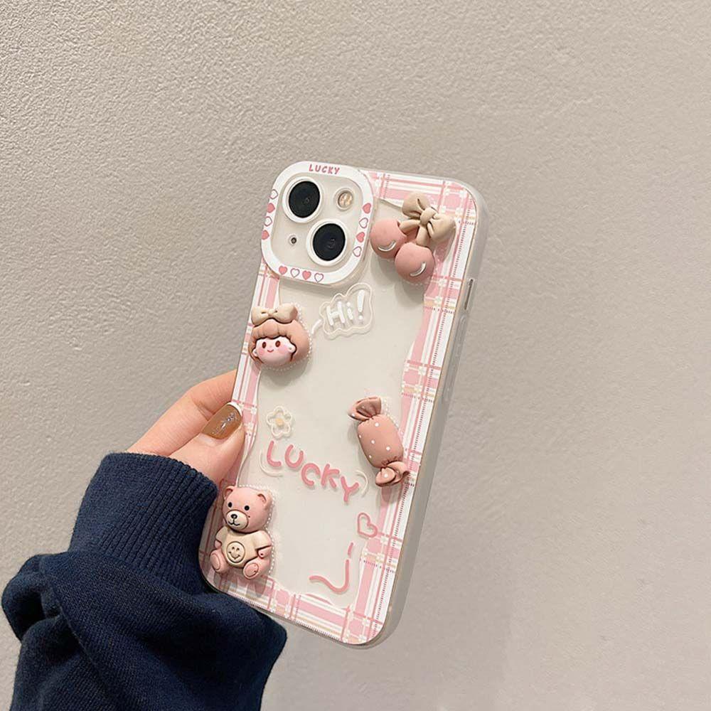 Ốp Điện Thoại Mềm Trong Suốt Họa Tiết Gấu QUINTON Dễ Thương Cho iPhone 13Pro Max 13