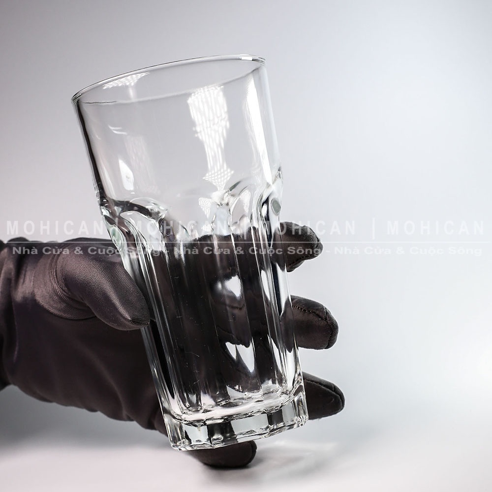 Ly thủy tinh cà phê sọc khía 500ml, cốc thủy tinh lớn Lucky Centra Long Drink, hàng đẹp cao cấp Thái Lan LUKG-10006