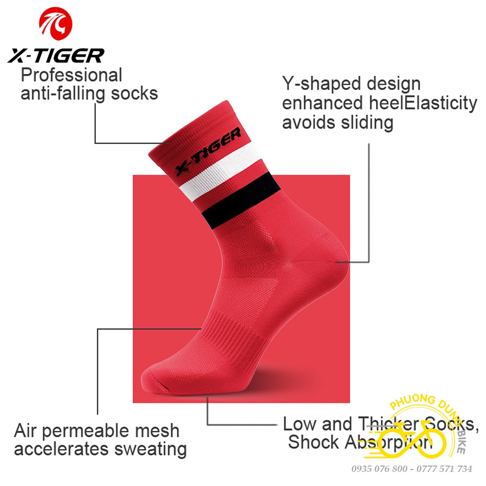 Tất  chân thể thao đi xe đạp X-TIGER