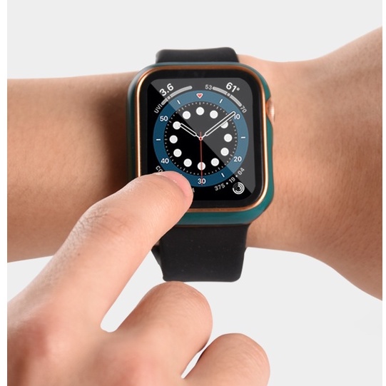 Ốp Bảo Vệ Màn Hình Đồng Hồ Thông Minh Hai Màu Mạ Điện Dành Cho Apple watch series 8 7 3 4 5 6 SE iWatch 45mm 41mm 44mm 40mm 42mm 38mm