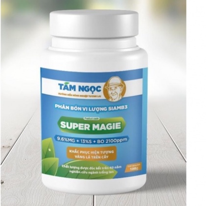 Super Magie thầy Tám Ngọc 100gr_Phân bón lá siêu Magiê Sunfat giúp hạn chế thối đọt lá non, lá dài và dày