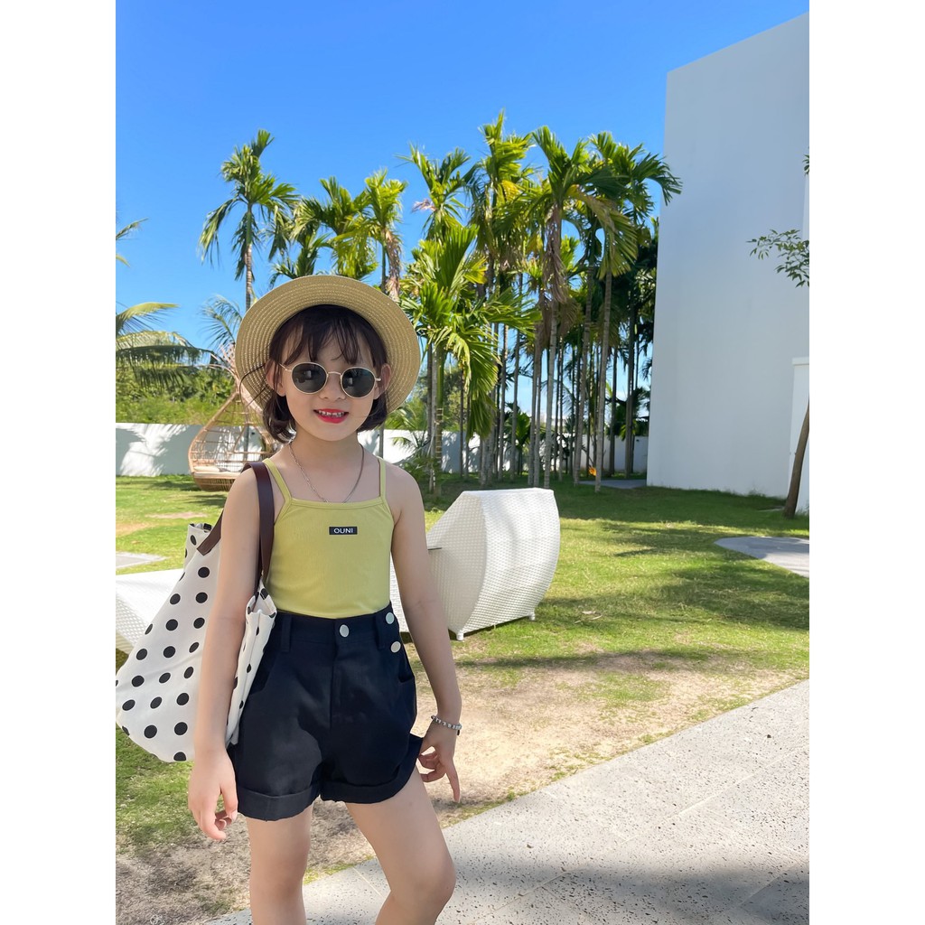 Quần short jean 3 màu cúc gấp gấu B64 CMX- 21007 cho bé trai bé gái, quần sooc cho bé