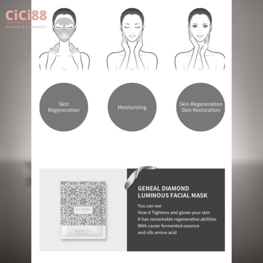 Mặt Nạ Dưỡng Da Geneal Dia Brighten Hàn Quốc tinh chất trứng cá Tầm căng bóng da CiCi88 | BigBuy360 - bigbuy360.vn