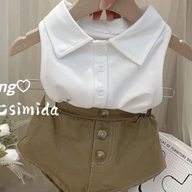 Bộ Áo Thun + Quần Short Thời Trang Mùa Hè 2022 Phong Cách Nhật Hàn Mới Cho Bé Gái