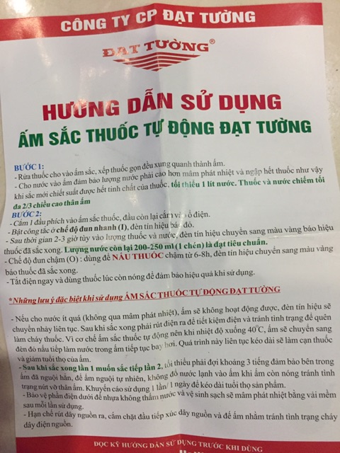 Ấm sắc thuốc tự động Đạt Tường  .Cam kết hàng bền đẹp , chính hãng