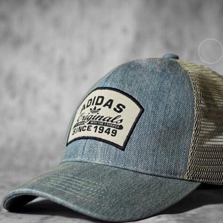 Mũ Nón lưỡi trai Adidas chất vải jean phối lưới Hàn Quốc cao cấp, nón kết thể thao màu xanh