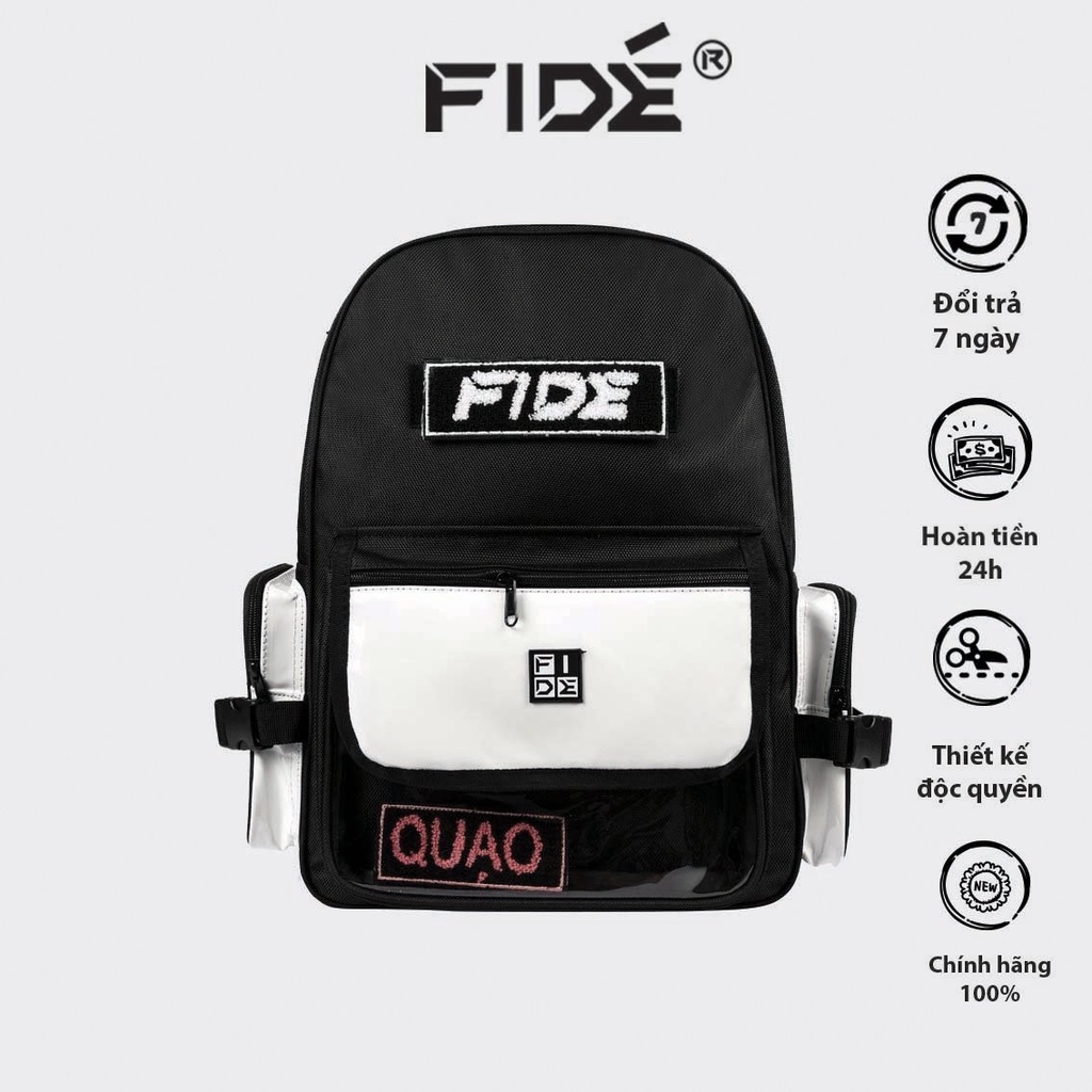 Balo đi chơi đi du lịch thời trang nam nữ FIDE OFFICIAL SS2 TRẮNG
