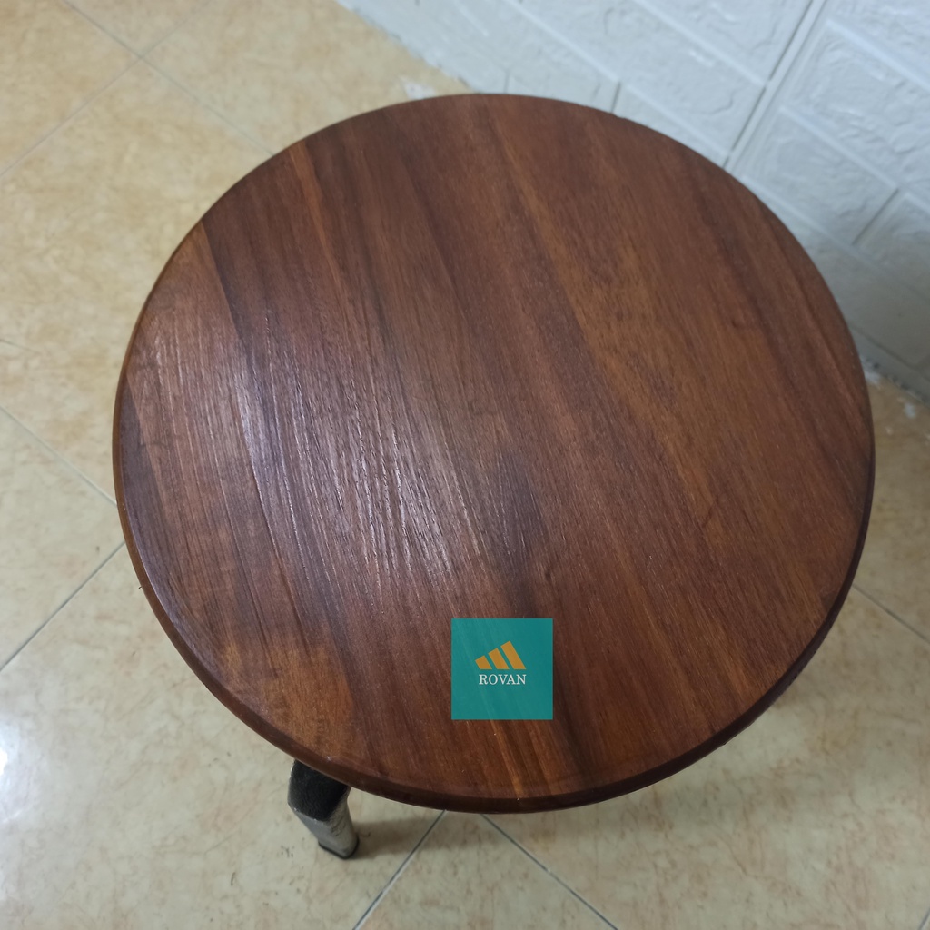 Ghế đôn mặt gỗ chân sắt sơn tĩnh điện fansifan ngồi cafe, trà chanh