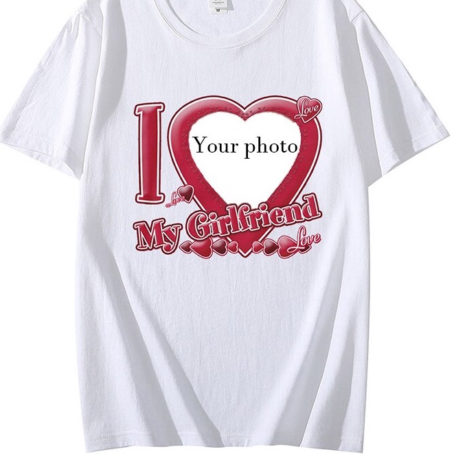 Áo Thun Cotton Trơn In Chữ I Love My Girlfriend 1