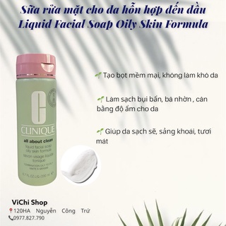 Sữa rửa mặt Clinique All About Clean liquid facial soap oily